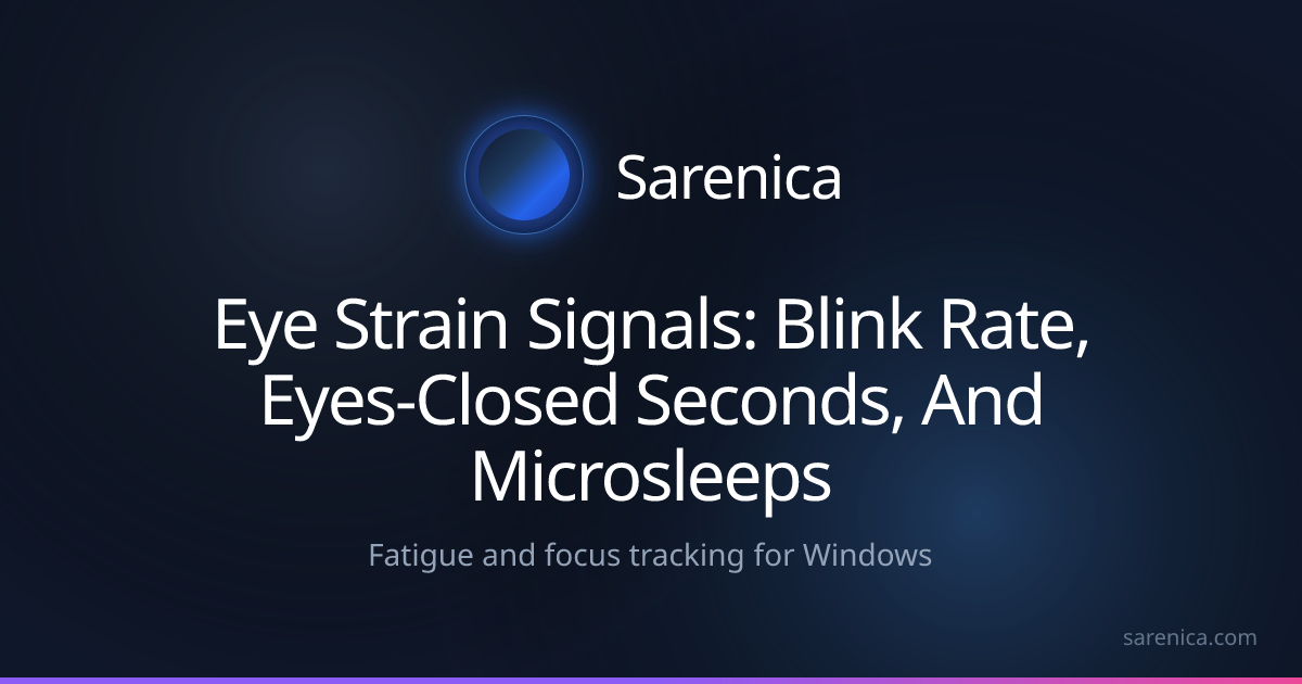 Eye Strain Signals: Blink Rate, Eyes-Closed Seconds, And Microsleeps